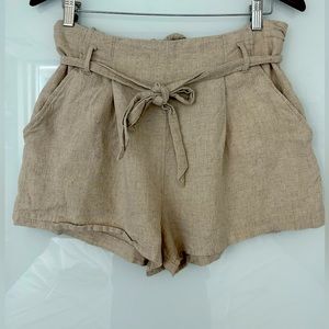 H&M beige paper bag shorts